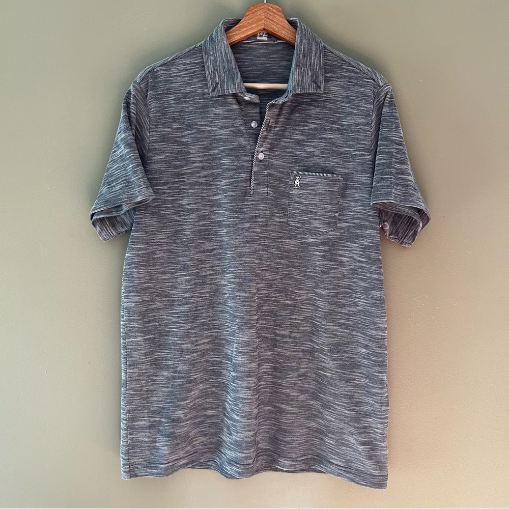 Men's Macbeth Jeans Gray Polo Shirt with Chest Pocket Size LL